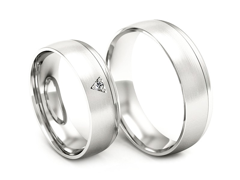 Obrączki z brylantem złote białe złoto 585 - S62150357bmp — zdjęcie 3