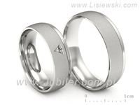 Obrączki ślubne z brylantem złote białe złoto obrączki 585 - S62150357bms- 3