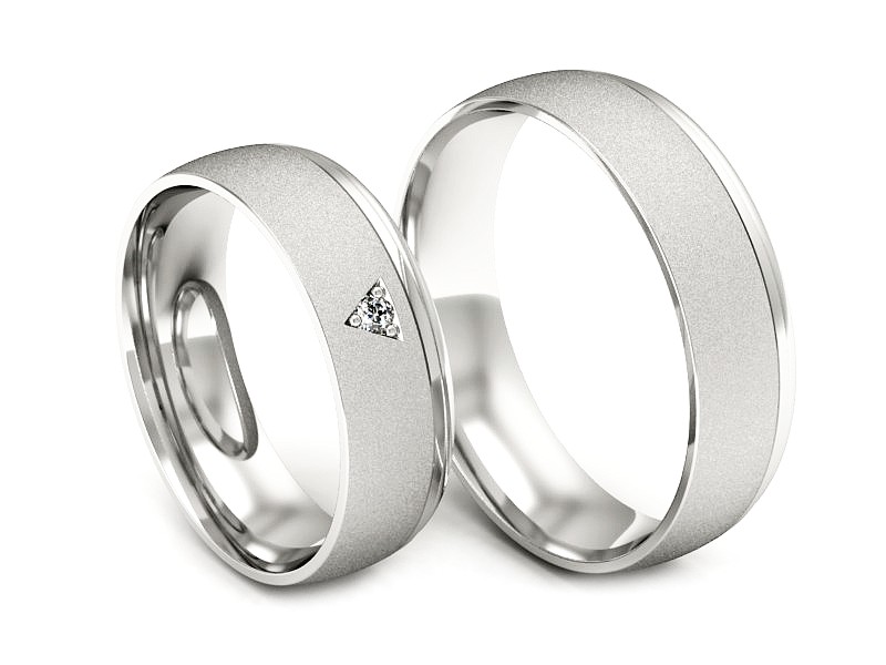 Obrączki z brylantem złote białe złoto 585 - S62150357bms — zdjęcie 3
