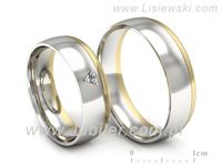 Obraczki z diamentem obrączki ślubne białe i żółte złoto - S62150357bz- 3