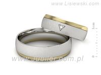 Obraczki z diamentem obrączki ślubne białe i żółte złoto - S62150357bzms- 2