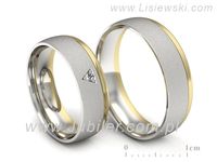 Obraczki z diamentem obrączki ślubne białe i żółte złoto - S62150357bzms- 3