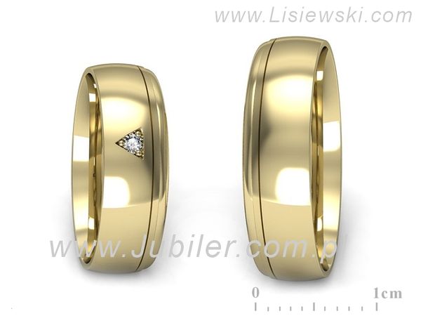 Obrączki ślubne z brylantem złote obrączki złoto 14k - S62150357z- 1