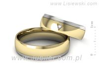Obrączki ślubne obraczki z diamentem dwukolorowe złoto 585 - S62150357zb- 2