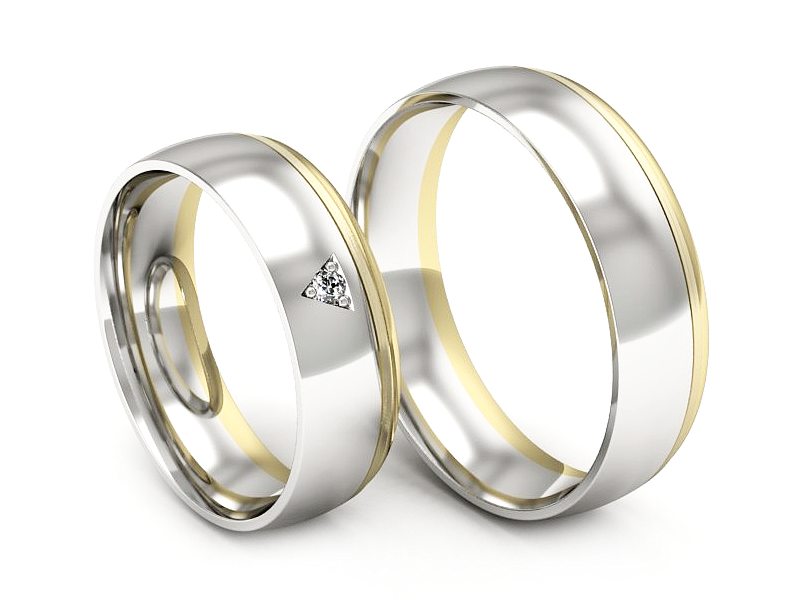 Obrączki z brylantem złote białe żółte Au 14k - S62150357zbm - 3