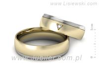 Obrączki ślubne obraczki z diamentem białe i żółte złoto - S62150357zbmp- 2