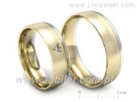 Obrączki ślubne obraczki z diamentem białe i żółte złoto - S62150357zbmp- 3