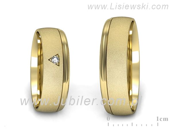 Obrączki ślubne z brylantem złote obrączki złoto 14k - S62150357zms- 1