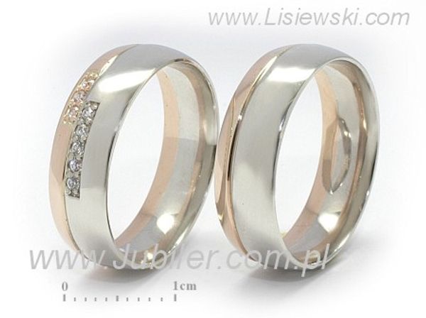 Obrączki ślubne obrączki z diamentami złote białe i różowe - s62160n19