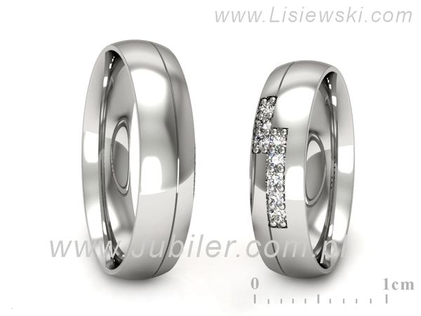Obrączki ślubne złote obrączki z diamentami zlote obraczki - s62160n19b- 1