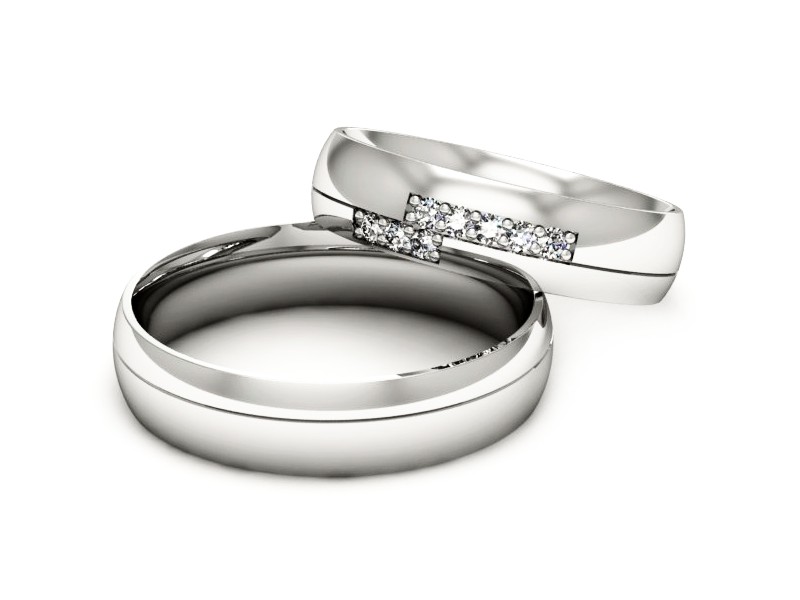 Obrączki złote obrączki z diamentami zloto 585 - s62160n19b — zdjęcie 2