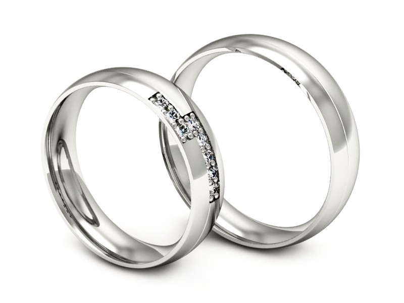 Obrączki złote obrączki z diamentami zloto 585 - s62160n19b — zdjęcie 3