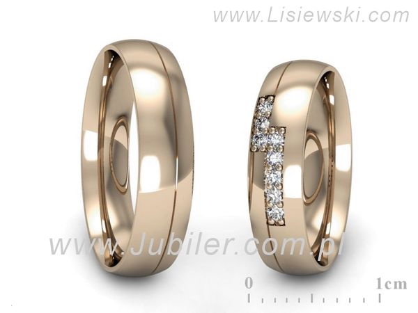 Obrączki ślubne z diamentami złote obrączki różowe złoto 585 - s62160n19c- 1