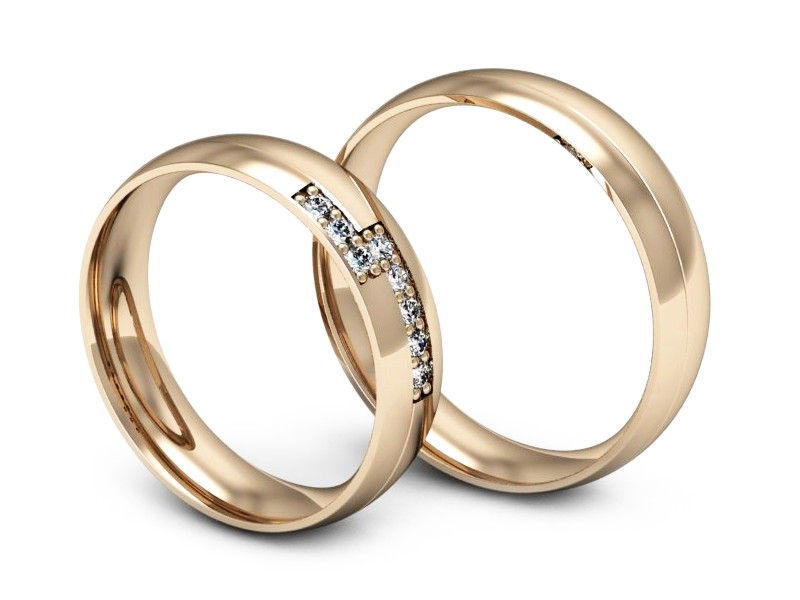 Obrączki z diamentami obrączki różowe złoto 585 - s62160n19c — zdjęcie 3