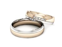 Obrączki ślubne obrączki z diamentami złote białe i różowe - s62160n19cb- 2