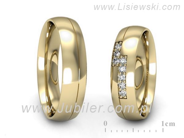 Obrączki ślubne złote obrączki z diamentami złote żółte 585 - s62160n19z- 1