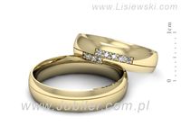 Obrączki ślubne złote obrączki z diamentami złote żółte 585 - s62160n19z- 2