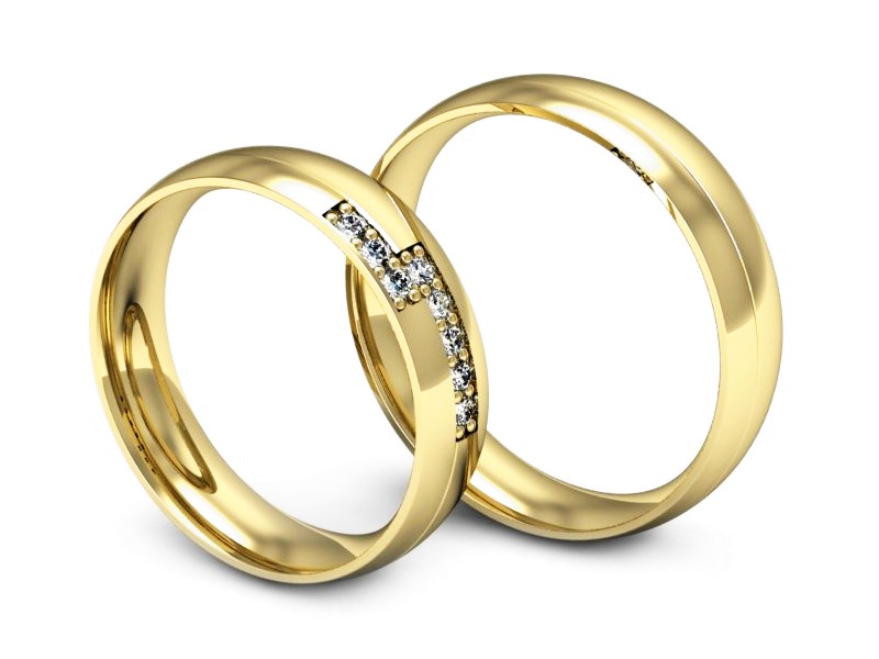 Obrączki złote obrączki z diamentami zloto 585 - s62160n19z — zdjęcie 3