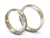 Obrączki ślubne z diamentami nowoczesne żółte białe 585 - s62160n19zb- 3
