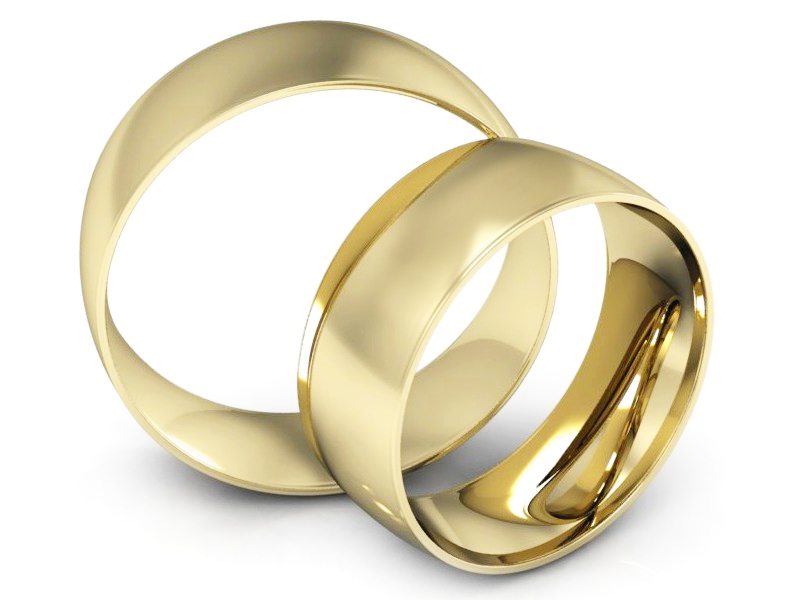 Obrączki żółte złoto obrączki klasyczne 585 - S70110T123z — zdjęcie 3