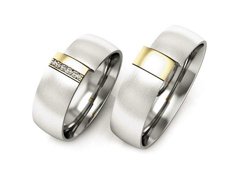 Obrączki z diamentami dwukolorowe obraczki - S75145T83bzmp — zdjęcie 3