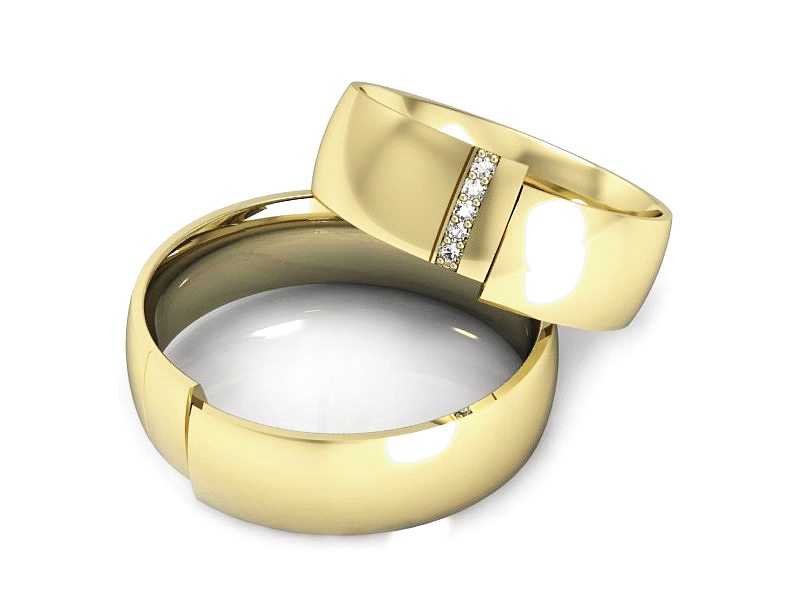 Obrączki z diamentami nowoczesne obrączki - S75145T83z — zdjęcie 2