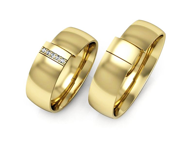 Obrączki z diamentami nowoczesne obrączki - S75145T83z — zdjęcie 3