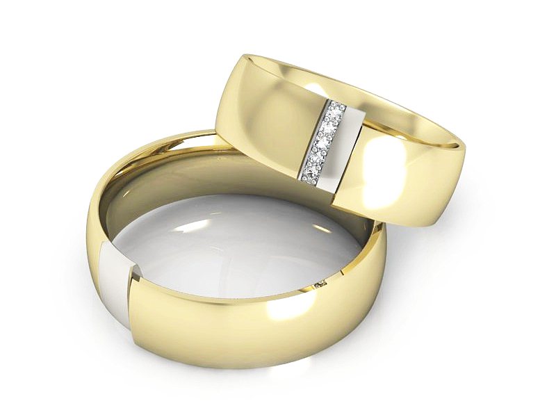 Obrączki z diamentami dwukolorowe obraczki - S75145T83zb — zdjęcie 2