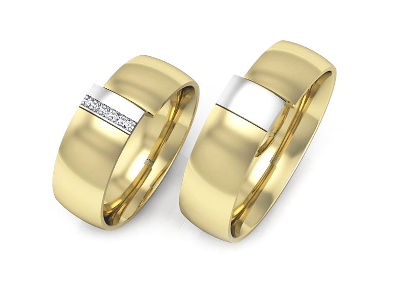 Obrączki z diamentami dwukolorowe obraczki - S75145T83zb — zdjęcie 3