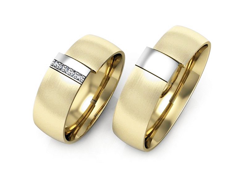 Obrączki z diamentami dwukolorowe obraczki - S75145T83zbmp — zdjęcie 3