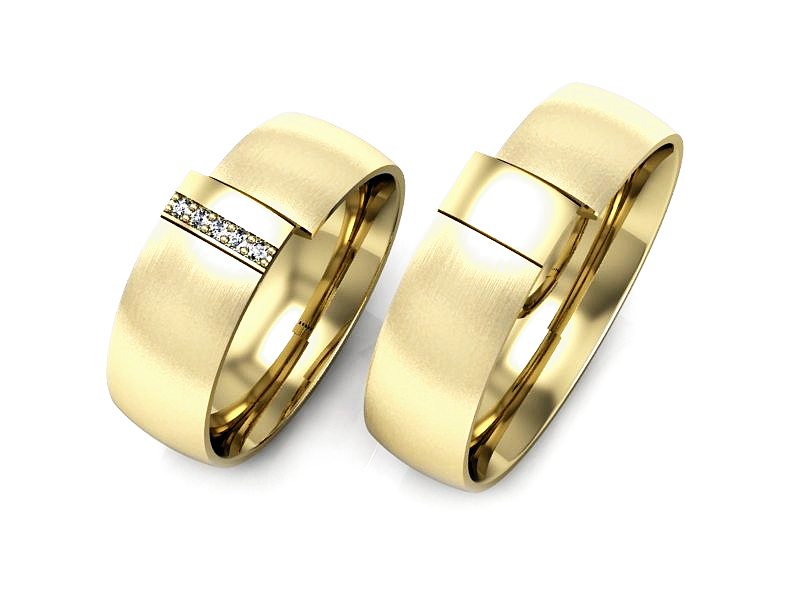 Obrączki z diamentami soczewkowe obrączki - S75145T83zmp — zdjęcie 3