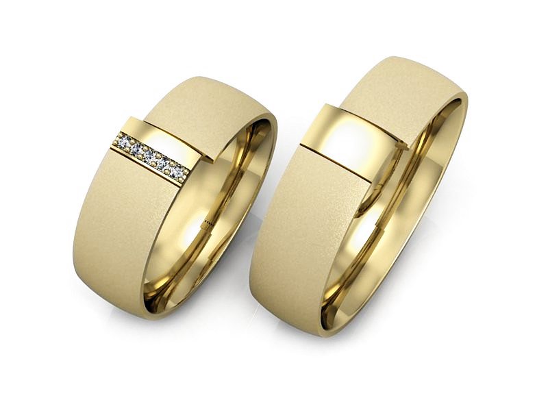 Obrączki z diamentami soczewkowe obrączki - S75145T83zms — zdjęcie 3