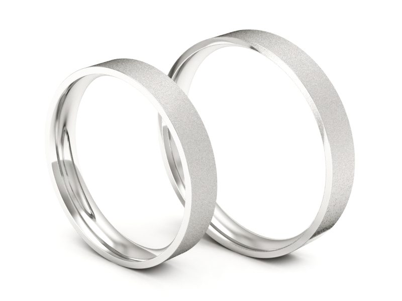 Obrączki ślubne białe złoto obrączki klasyczne 585 - s7bms — zdjęcie 3