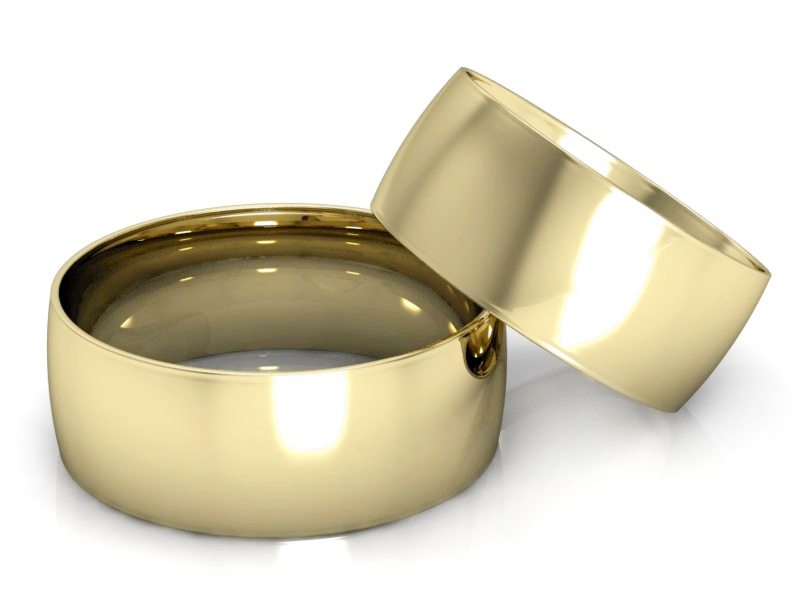 Obrączki żółte złoto obrączki klasyczne 585 - S80110T124z — zdjęcie 2