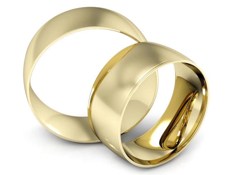 Obrączki żółte złoto obrączki klasyczne 585 - S80110T124z — zdjęcie 3