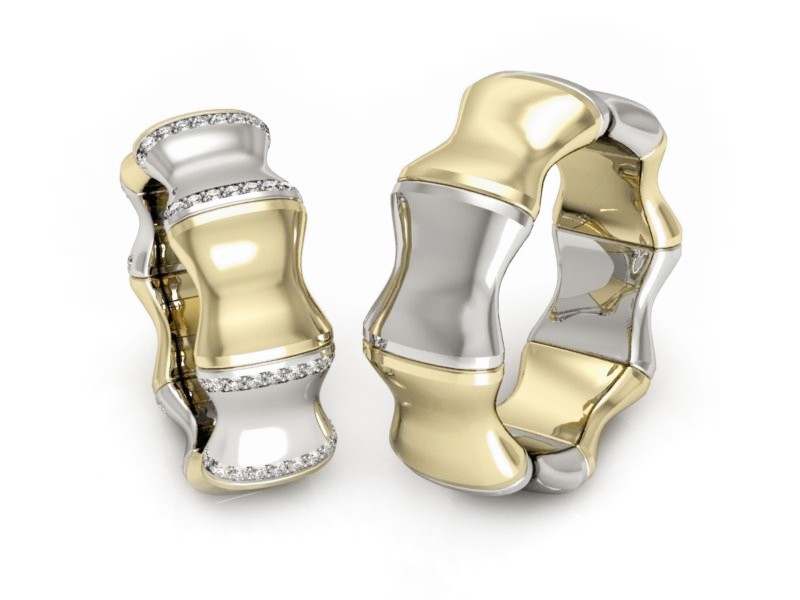 Obrączki z diamentami dwukolorowe obraczki - S81330T94bz — zdjęcie 3