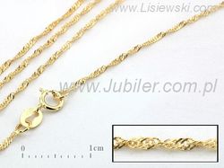 Złoty łańcuszek długość 55 cm próba 585 - singapur0415050