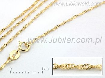 Złoty łańcuszek długość 55 cm próba 585 - singapur0415050 - 1