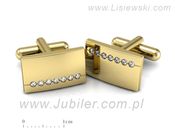 Złote spinki z brylantami na prezent dla mężczyzny - Sp002z - 3