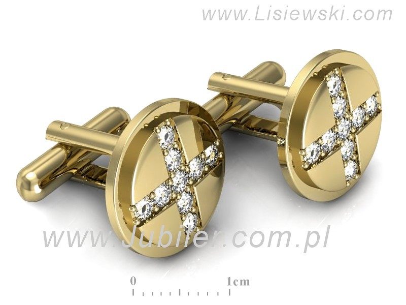 Spinki męskie z brylantami na prezent dla mężczyzny - Sp003z — zdjęcie 3