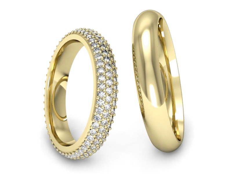 Obrączki z brylantami złote żółte złoto 14k - sp35200T88z — zdjęcie 3