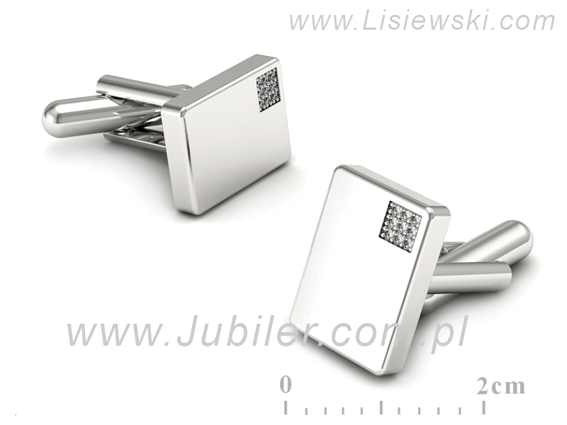 Spinki z brylantami dla mężczyzny białe złoto - spin0002b — zdjęcie 3