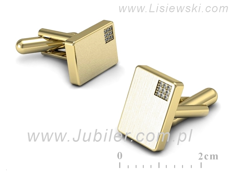 Spinki do mankietów na prezent z brylantami - spin0002zmp — zdjęcie 3