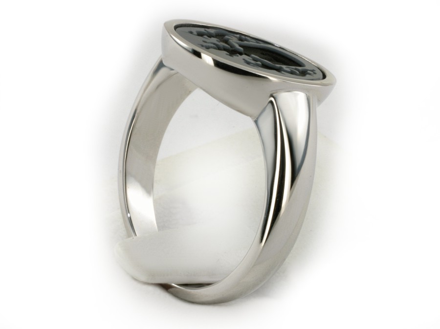 Sygnet męski złoty herbowy sygnetówka onyks - syg_kor — zdjęcie 3