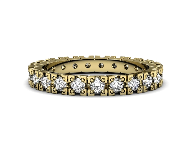 Złota obrączka z diamentami - 2057z — zdjęcie 3