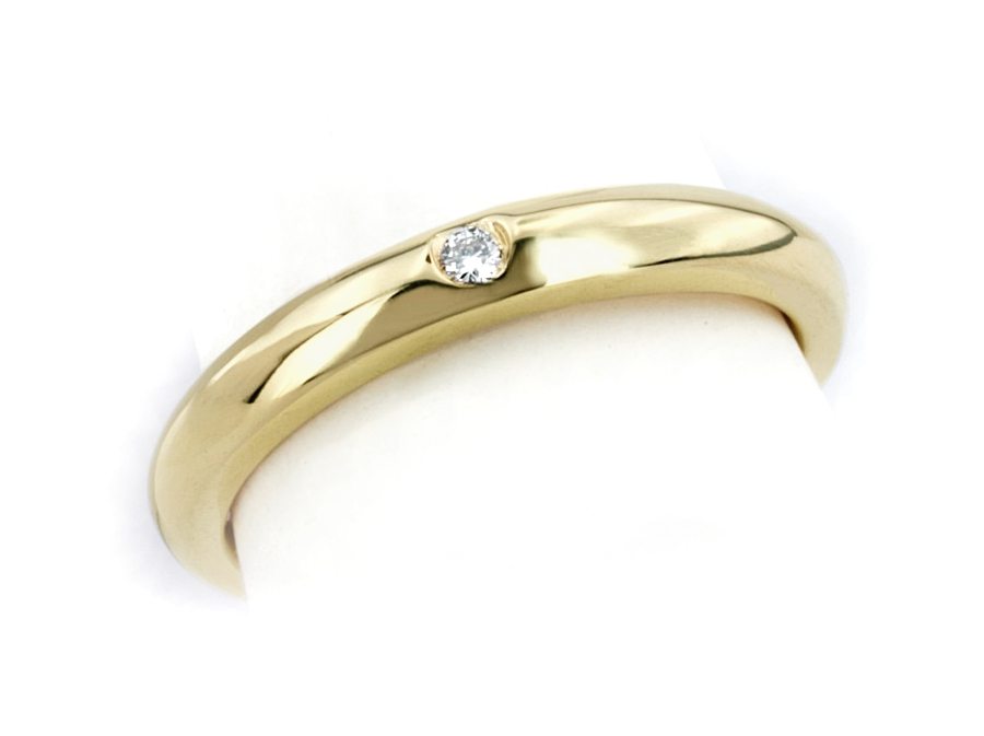 Złoty Pierścionek z brylantem żółte złoto - w00015br_SI1_H — zdjęcie 3