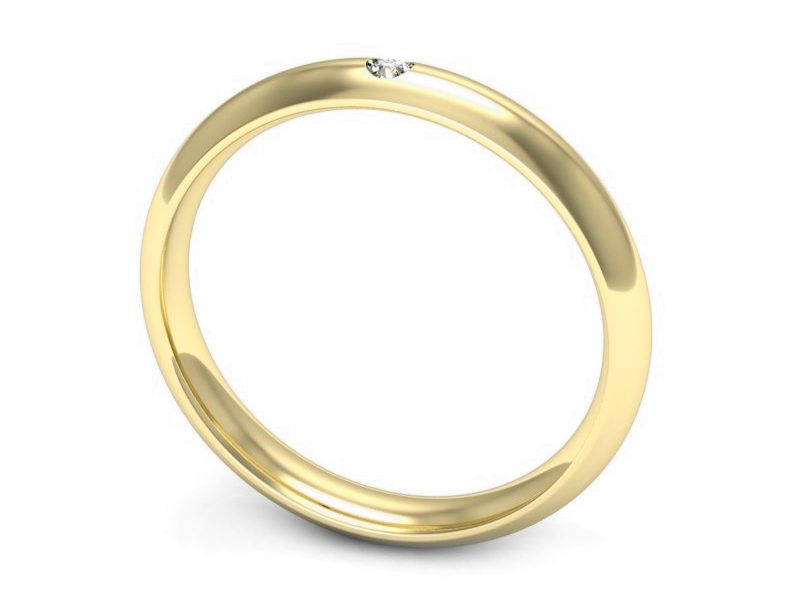 Złoty Pierścionek z brylantem żółte złoto - w00015br_Si_H — zdjęcie 3