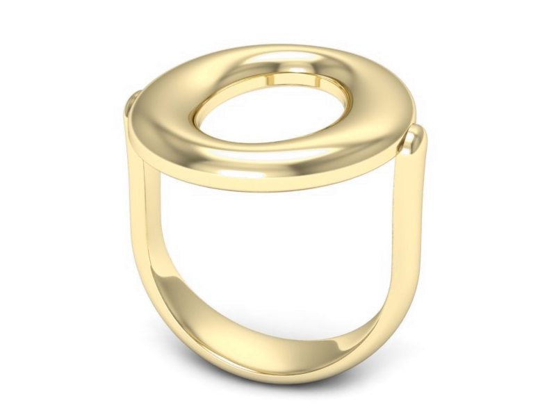 Złoty Pierścionek żółte złoto próby 585 - w00017 — zdjęcie 3