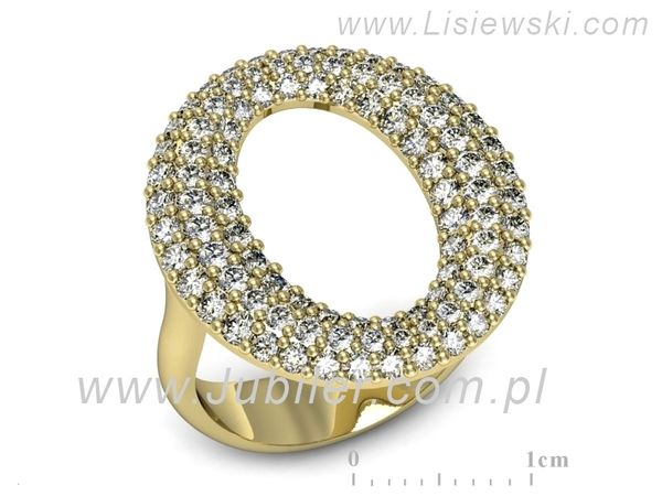 Złoty Pierścionek z brylantami złoto próby 585 żółte złoto - w00018z- 1