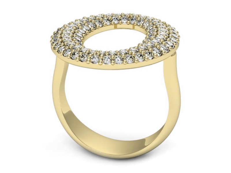 Złoty Pierścionek z brylantami żółte złoto 585 - w00018z — zdjęcie 3